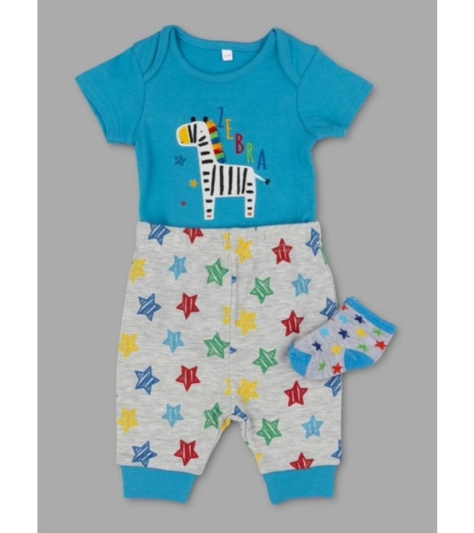 Picture of T20740 LILY&JACK BOYS COTTON THREE PIECE GROW/TROUSERS/SOCKS